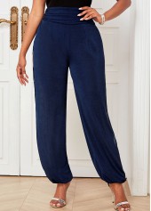 Navy bottoms,Plain Color bottoms,ROTITA Cutout Leg Solid High Waisted Pants