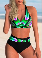 ROTITA Colorful Printed High Waisted Bikini Set
