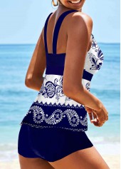 Multi Color swimwear,Paisley swimwear,ROTITA Wide Strap Paisley Print Tankini Set 