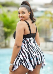 Multi Color plus size,Dot plus size,Polka Dot Plus Size Swimdress and Panty