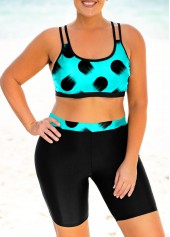 ROTITA Polka Dot Plus Size High Waisted Bikini Set