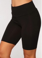 Rotita – Schwarze enge Shorts mit elastischem Bund im Patchwork-Design