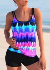 ROTITA Spaghetti Strap Colorful Print Tankini Set