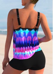 Hot Pink swimwear,Dazzle Colorful swimwear,ROTITA Spaghetti Strap Colorful Print Tankini Set