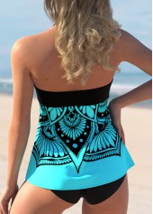 Cyan swimwear,Tribal swimwear,ROTITA Halter Tribal Print Bowknot Tankini Set
