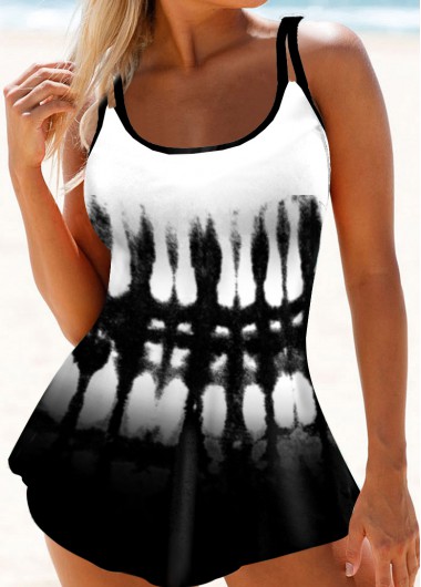 Multi Color swimwear,Tie Dye swimwear,ROTITA Tie Dye Print Ombre Swimdress and Panty