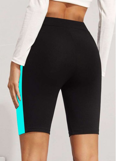 Multi Color swimwear,Contrast Color swimwear,ROTITA Mid Waist Color Block Skinny Swim Shorts