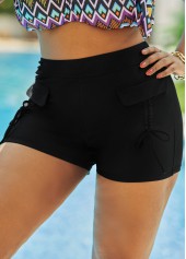 ROTITA High Waisted Plus Size Drawstring Detail Swim Shorts