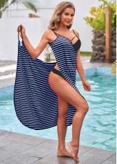 Navy Striped Cover Up