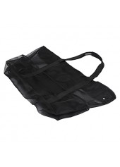 Black accessories,Plain Color accessories,Pocket Detail Mesh Stitching Solid Sheer Storage Bag