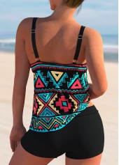Multi Color swimwear,Tribal swimwear,ROTITA Spaghetti Strap Tribal Print Tankini Set