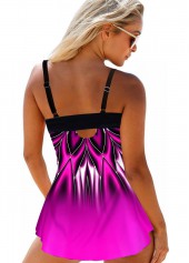 Purple swimwear,Ombre swimwear,ROTITA Ombre Tribal Print Cross Strap Swimdress and Panty 