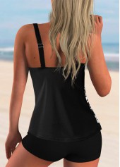 White swimwear,Plants swimwear,Spaghetti Strap Leaf Print Tankini Set