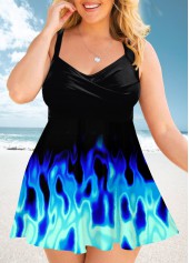 Spaghetti Strap Plus Size Ombre Swimdress Set