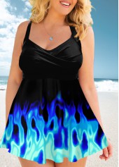 Cyan plus size,Ombre plus size,ROTITA Spaghetti Strap Plus Size Ombre Swimdress Top