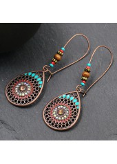 Metal Detail Water Drop Design Earrings