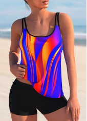 ROTITA Printed Colorful Mid Waist Tankini Set