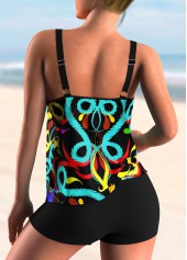 Multi Color swimwear,Rainbow Color swimwear,Dazzle Colorful swimwear,ROTITA Spaghetti Strap Colorful Printed Tankini Set