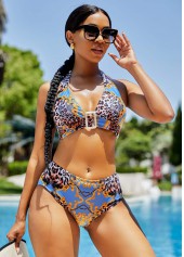 Rotita-Bikini-Set mit Leopardenmuster und Schnallendetail