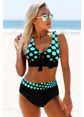 Blue swimwear,Dot swimwear,ROTITA High Waisted Polka Dot Bikini Set