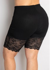 Black plus size,Plain Color plus size,ROTITA Lace Stitching Plus Size High Waisted Legging