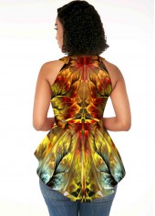 Multi Color tops,Floral tops,ROTITA Keyhole Printed Sleeveless Asymmetric Hem Tank Top