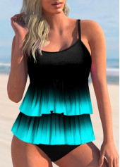 ROTITA Ombre Layered Tie Dye Tankini Set