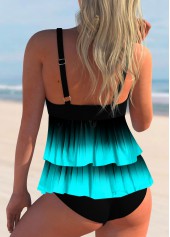 Cyan swimwear,Tie Dye swimwear,ROTITA Ombre Layered Tie Dye Tankini Set