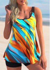 ROTITA Printed Colorful Spaghetti Strap Tankini Set
