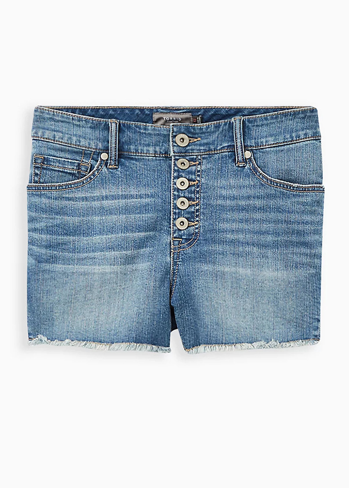 Blue plus size,Plain Color plus size,ROTITA Plus Size Denim Mid Waist Shorts