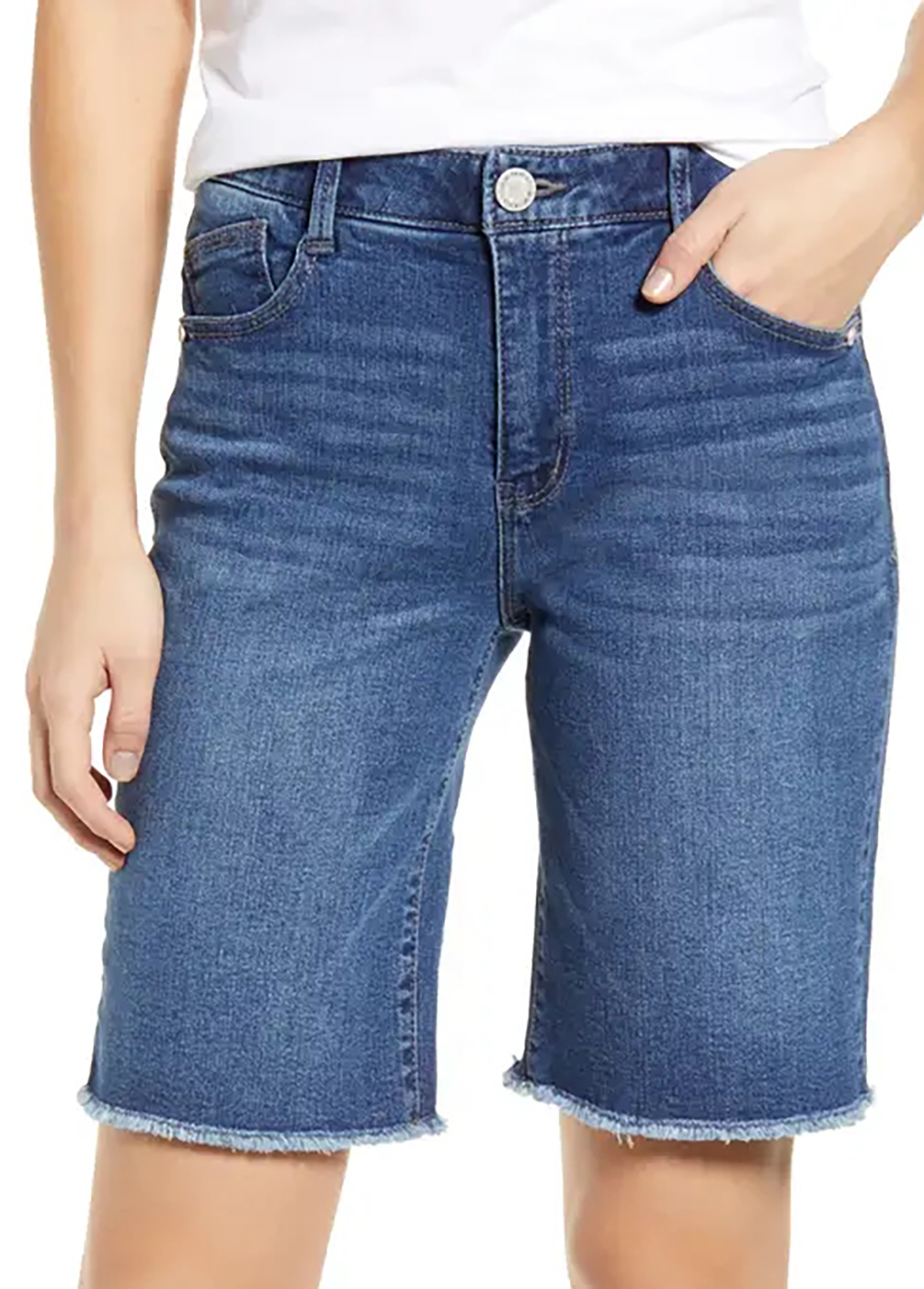 ROTITA Denim Blue High Waisted Button Up Shorts