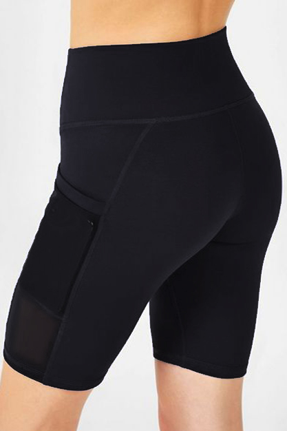 Black swimwear,Plain Color swimwear,ROTITA High Waisted Pocket Solid Swim Shorts