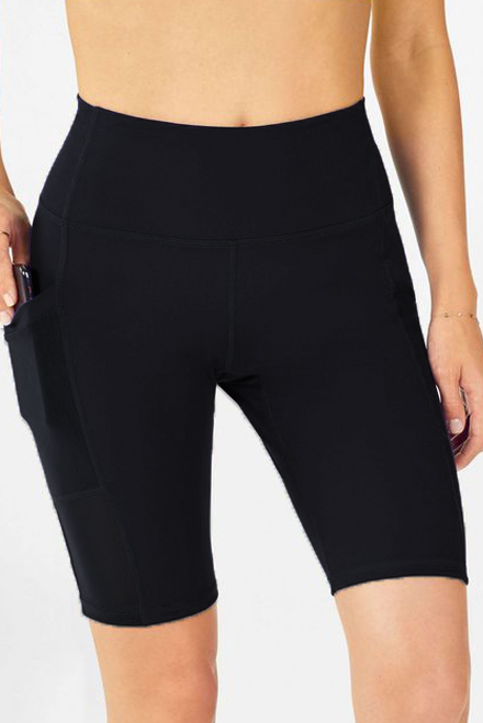 Black swimwear,Plain Color swimwear,ROTITA High Waisted Pocket Solid Swim Shorts