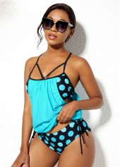 Mint Green swimwear,Dot swimwear,ROTITA Polka Dot Mint Green Tie Tankini Set