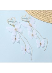 Gold jewelry,Pearl Detail Butterfly Design Earring Set