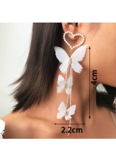 Gold jewelry,Pearl Detail Butterfly Design Earring Set