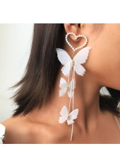 Pearl Detail Butterfly Design Earring Set