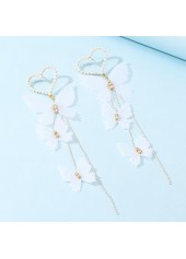 Gold jewelry,Pearl Detail Butterfly Design Earring Set