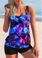 ROTITA Printed Spaghetti Strap Colorful Tankini Set