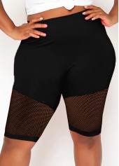 ROTITA Plus Size High Waisted Lace Stitching Swim Shorts
