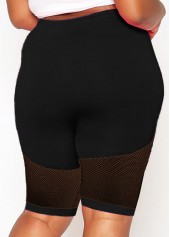 Black plus size,Plain Color plus size,ROTITA Plus Size High Waisted Lace Stitching Swim Shorts