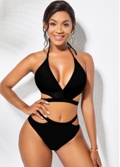 Multi Color swimwear,Floral swimwear,ROTITA Reversible Floral Print Halter Bikini Set 