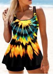 ROTITA Multi Color Tie Dye Tankini Set
