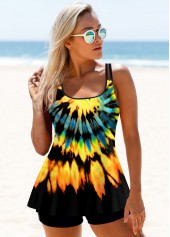 Multi Color swimwear,Tie Dye swimwear,ROTITA Multi Color Tie Dye Tankini Set