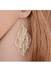Gold Leaf Design Metal Detail Earring Set