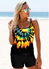 Multi Color swimwear,Tie Dye swimwear,ROTITA Multi Color Tie Dye Tankini Set