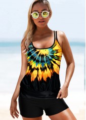 Multi Color swimwear,Tie Dye swimwear,ROTITA Multi Color Tie Dye Tankini Set