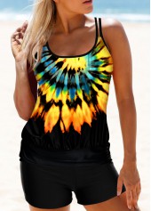 ROTITA Multi Color Tie Dye Tankini Set