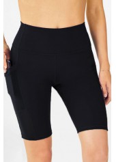 Black swimwear,Plain Color swimwear,ROTITA High Waisted Pocket Solid Swim Shorts