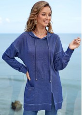 Rotita-Kapuzenpullover mit langen Ärmeln und Taschen und Tunnelzugdetail